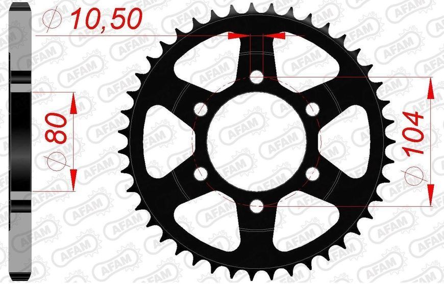 Звезда AFAM Steel Sprocket 525 [Black], 41z 16610-41 фото