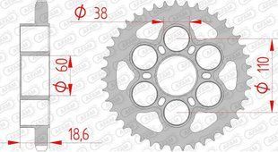 Звезда AFAM 525 Steel Chainwheel - Ducati [Silver], 38z 50801-38 фото