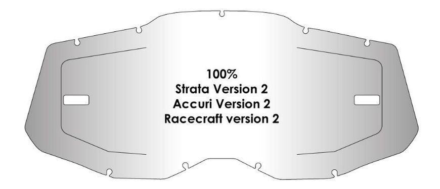 Линза AirScreen для очков 100% Strata V2 / Accuri V2 / Racecraft V2 Kit без застежек, Прозрачный ( Clear ) 002-002-11 фото