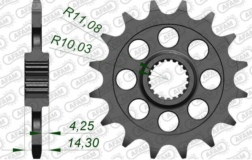 Звезда AFAM Shaft Sprocket 520, 16z 166300-16 фото