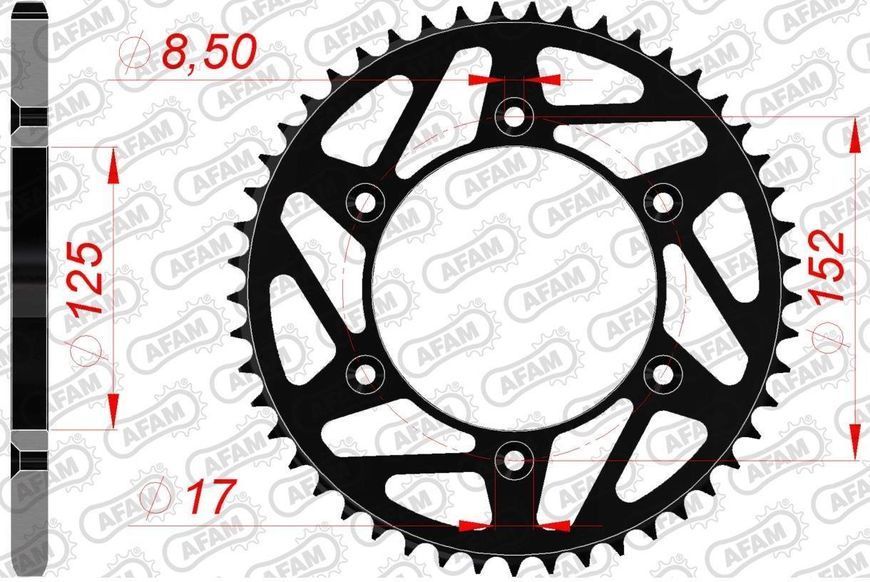 Звезда AFAM Steel-K Sprocket 520 &ndash; Beta [Black], 49z 38300K-49 фото