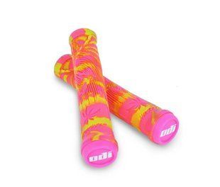 Грипсы ODI Hucker Signature 160mm no Flange Yellow/Pink Swirl F10HCYP фото