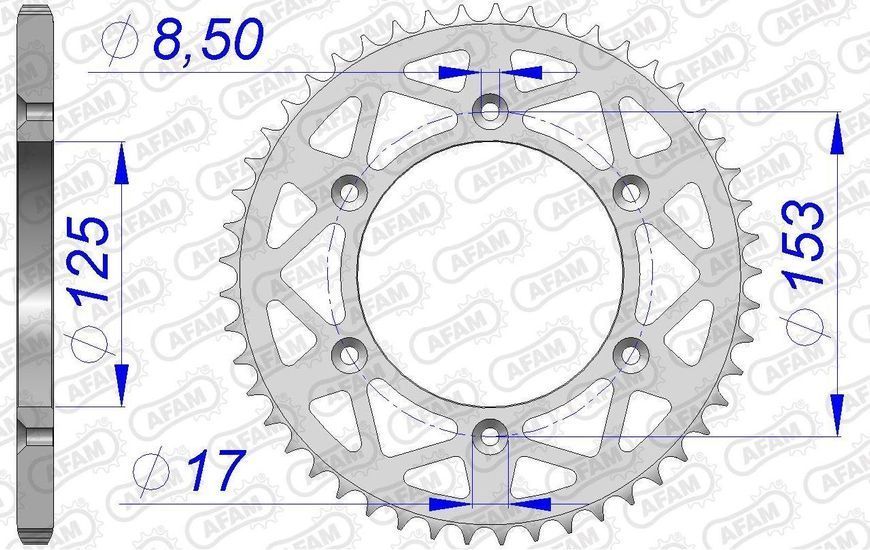 Звезда AFAM Aluminium Sprocket 520 &ndash; Honda [Silver], 49z 11212N-49 фото