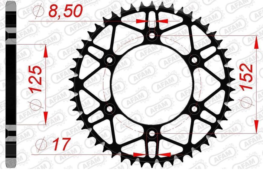 Зірка AFAM Steel-SLK Sprocket 520 - Beta [Black], 48z 38300SLK+48 фото