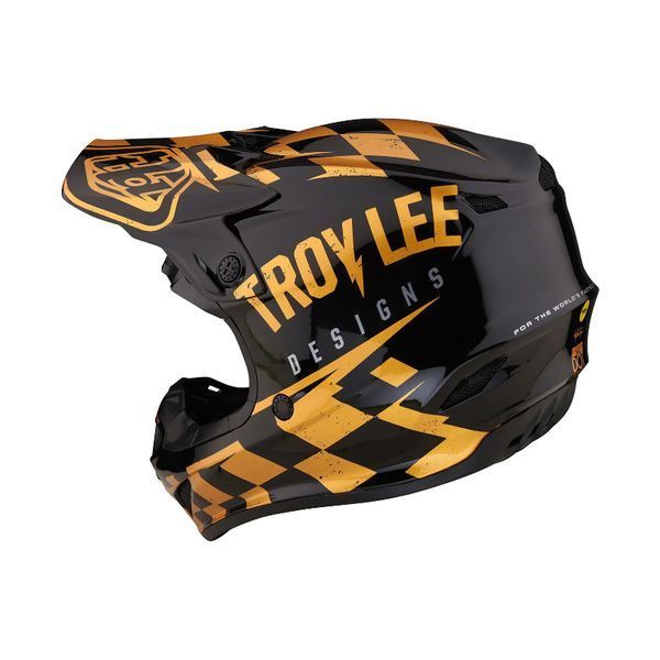 Мотошолом TLD SE4 POLYACRYLITE HELMET RACE SHOP [BLACK/GOLD] LG 109042004 фото
