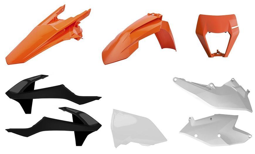 Пластик Polisport ENDURO kit - KTM (17-) [Orange/White], KTM 90884 фото