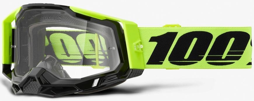 Очки 100% RACECRAFT 2 Goggle Neon Yellow - Clear Lens, Clear Lens 50009-00037 фото