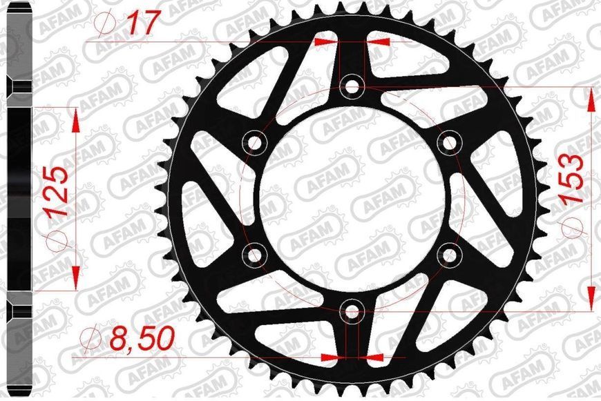 Зірка AFAM Steel-K Sprocket 520 - Honda [Black], 49z 10212K-49 фото