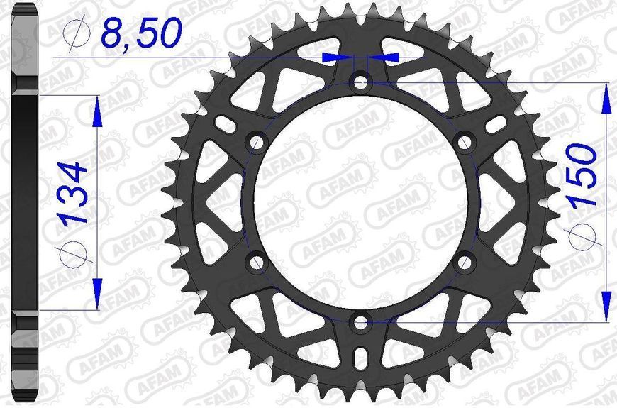 Звезда AFAM AL-Grooved Sprocket 520 - Kawasaki [Gun Metal], 49z 17206+49 фото