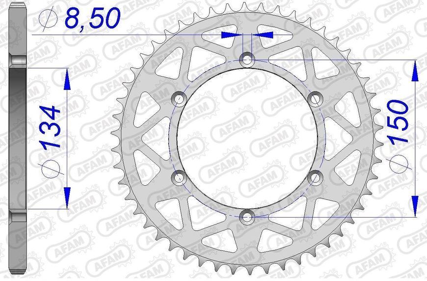 Зірка AFAM 520 Aluminium Chainwheel - Kawasaki [Silver], 48z 17206N-48 фото