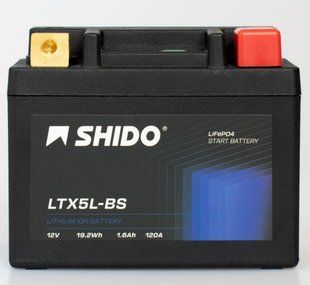 Акумулятор SHIDO Lithium Ion Battery [1.6 Ah], CCA 120 (A) LTX5L-BS-LION-S- фото