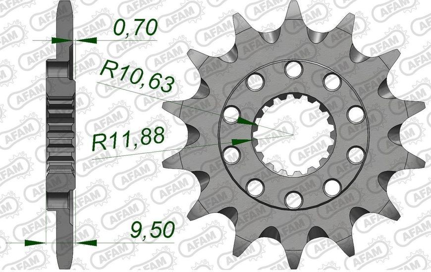 Зірка AFAM 520 Grooved Sprocket - Honda, 14z 20311+14 фото