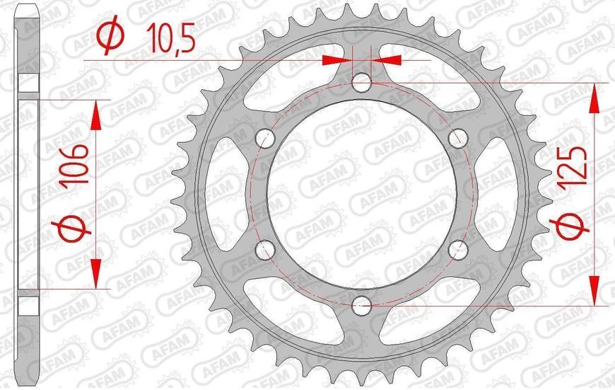 Зірка AFAM Steel Sprocket 520 [Silver], 41z 86606-41 фото