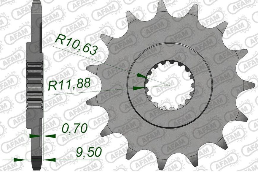 Зірка AFAM 520 Sprocket - Honda, 13z 20311-13 фото