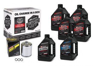 Комплект Maxima V-TWIN TWIN-CAM Oil Change Kit - Syntetic [Chrome], 20w-50 90-119016PC фото