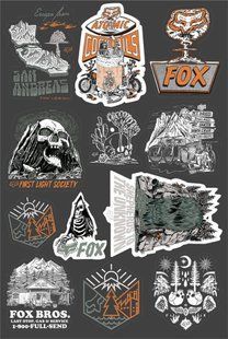 Лист наклеек FOX ATLAS STICKER KIT [Miscellaneous] 30346-922-OS фото