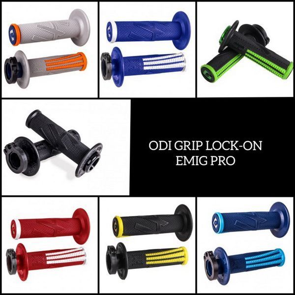 Мото гріпси ODI EMIG PRO MX V2 Lock-On Grip BLUE/White H36EPUW фото