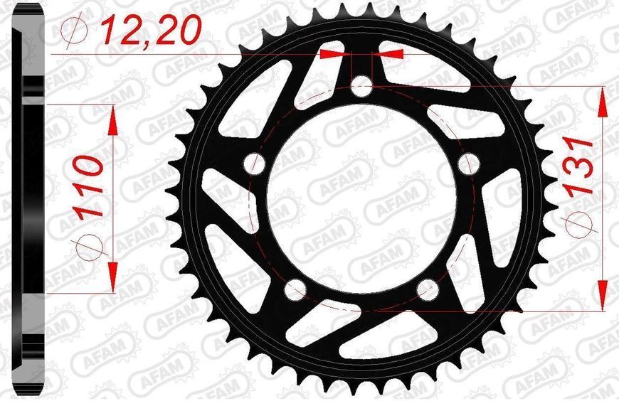 Звезда AFAM Steel Sprocket 525 [Black], 44z 164800-44 фото