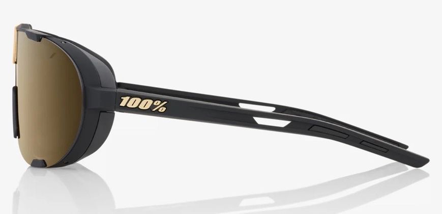 Очки Ride 100% WESTCRAFT+ - Soft Tact Black - Gold Mirror Lens, Mirror Lens 61046-258-01 фото