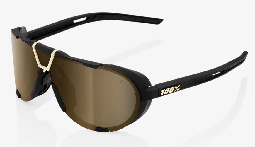 Очки Ride 100% WESTCRAFT+ - Soft Tact Black - Gold Mirror Lens, Mirror Lens 61046-258-01 фото