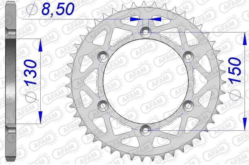 Зірка AFAM Aluminium Sprocket 520 - Yamaha [Silver], 50z 13323N-50 фото