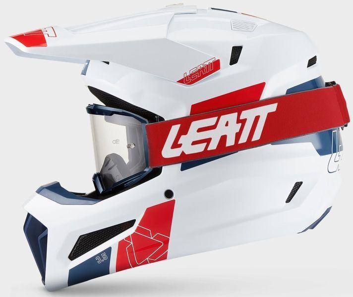 Шолом LEATT Moto 3.5 Helmet + Goggle [White], S 1027000501 фото