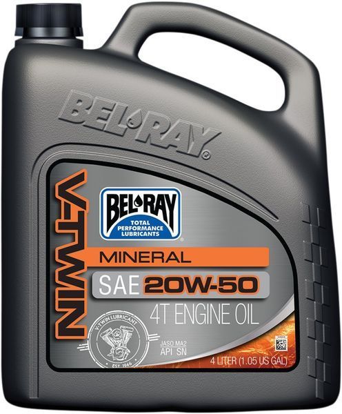 Масло моторне Bel-Ray V-Twin Mineral Engine Oil [4л], 20w-50 96905-BT4 фото
