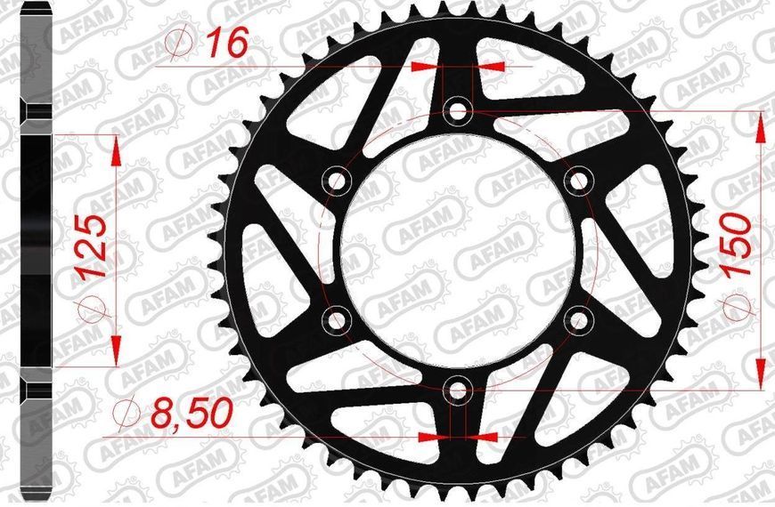 Звезда AFAM Steel-K Sprocket 520 - KTM/Husqarna/GasGas [Black], 53z 71304K-53 фото