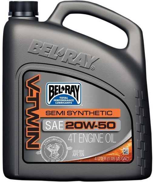 Масло моторное Bel-Ray V-TWIN SEMI-SYNTHETIC [4л], 20w-50 96910-BT4 фото
