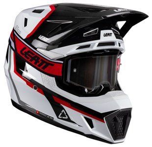Шолом LEATT Moto 7.5 Helmet + Goggle [White/Red], M 1026000502 фото