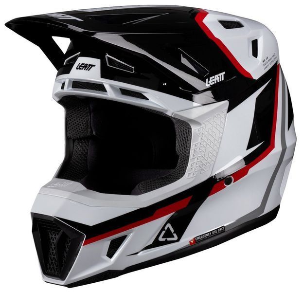 Шлем LEATT Moto 7.5 Helmet + Goggle [White/Red], M 1026000502 фото