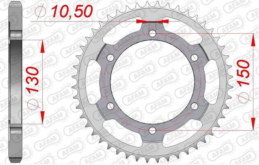 Зірка AFAM 525 Steel Chainwheel - Honda [Silver], 47z 10502-47 фото