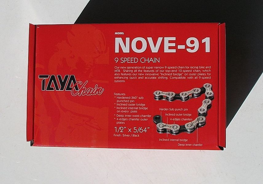 Ланцюг TAYA Nove-91 Silver/Black 9sp [30м] Nove-91-Si-Bl-30 фото