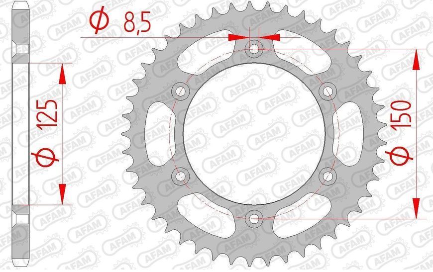 Звезда AFAM Steel Sprocket 520 [Silver], 48z 71304-48 фото