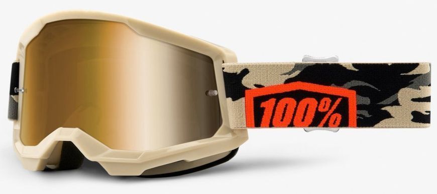 Окуляри 100% STRATA 2 Goggle Kombat - True Gold Lens, Mirror Lens 50421-253-10 фото