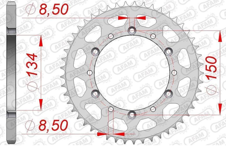 Звезда AFAM Steel Sprocket 520 [Silver], 49z 16204-49 фото