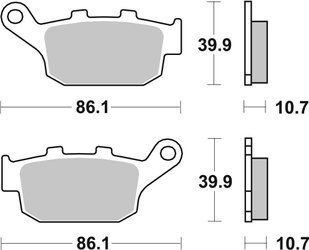 Тормозные колодки SBS Performance Rear Brake Pads, Sinter 614LS фото