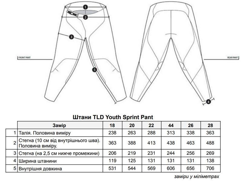 Детские Брюки TLD Sprint Pant [BLACK] Размер Y20 224268002 фото