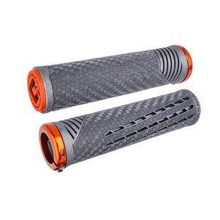 Грипсы ODI CF Grip v2.1 Lock-On Lnyx Gray/Org w/OrgClamp F35CFGO-O фото