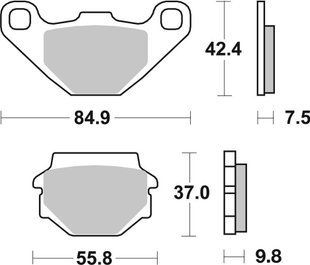 Тормозные колодки SBS Sport Brake Pads, Sinter/Carbon 586SI фото