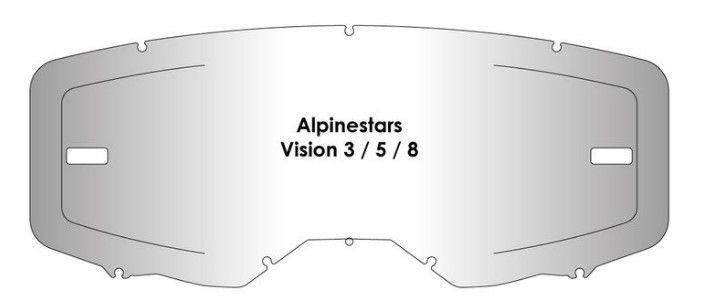 Линза AirScreen Alpinestars Vision 3/5/8 без застежек, Прозрачный (Clear) 023-002-11 фото