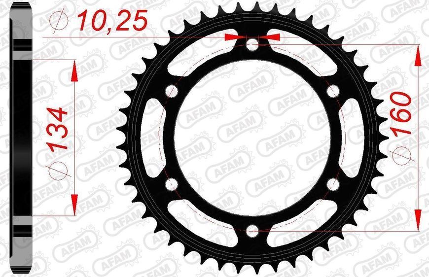 Зірка AFAM Steel Sprocket 525 [Black], 45z 10617-45 фото