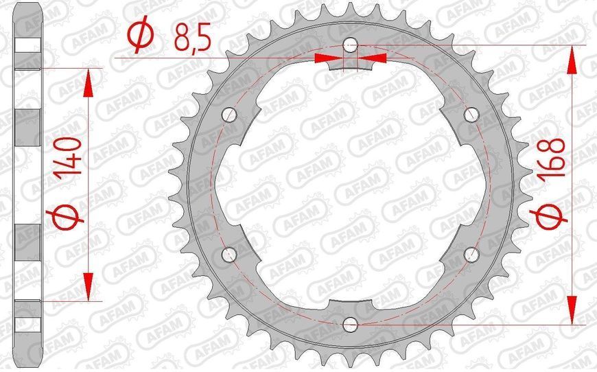 Звезда AFAM Steel Sprocket 525 [Silver], 42z 92634-42 фото
