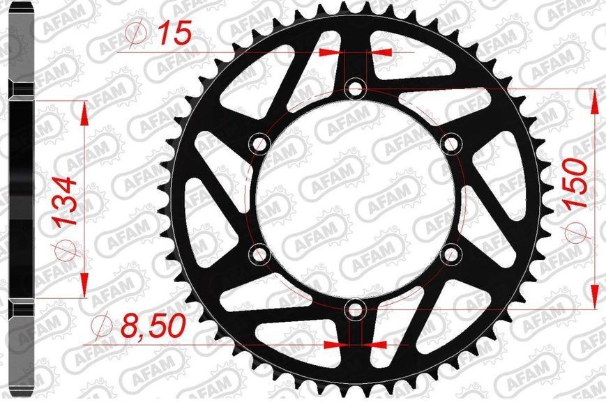 Звезда AFAM Steel-K Sprocket 520 - Kawasaki [Black], 51z 16206K-51 фото
