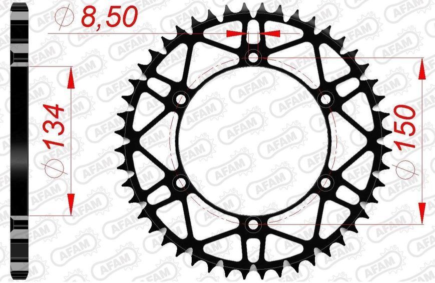 Зірка AFAM 520 SLK-Steel Chainwheel - Kawasaki [Black], 48z 16206SLK+48 фото