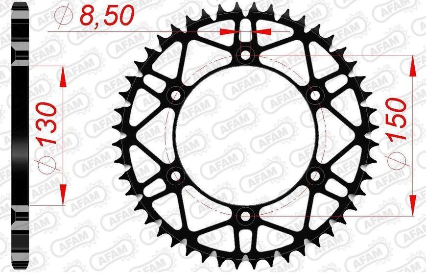 Зірка AFAM 520 SLK-Steel Chainwheel - Yamaha [Black], 49z 12323SLK+49 фото