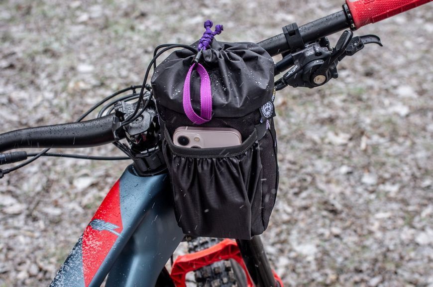 Сумка на руль KasyBag Pocket Pack One hand (кормушка) Black-Purple KB-PP-OH-b-p фото