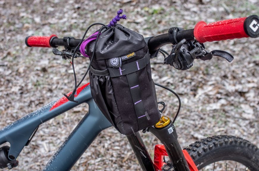 Сумка на руль KasyBag Pocket Pack One hand (кормушка) Black-Purple KB-PP-OH-b-p фото