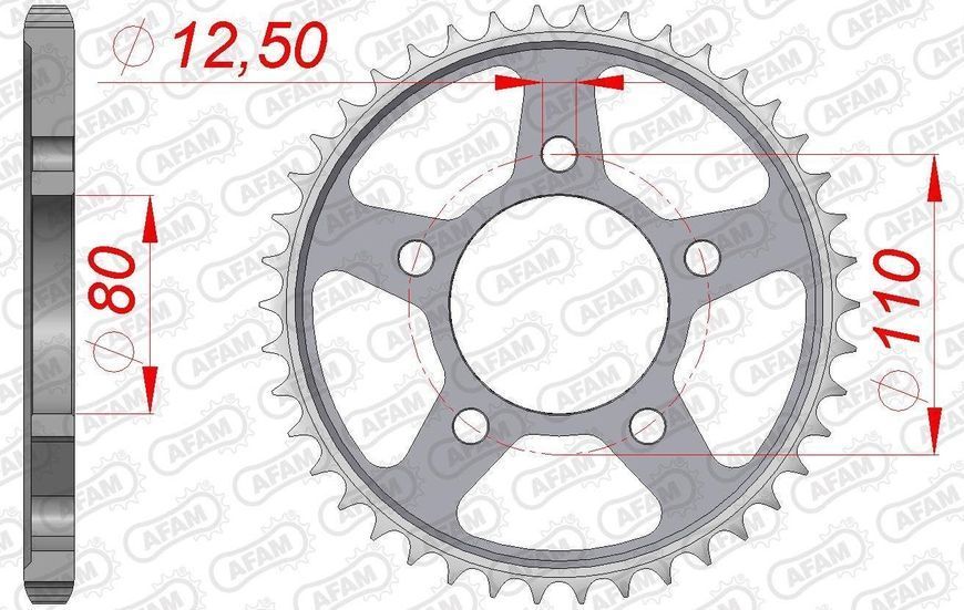 Зірка AFAM Steel Sprocket 525 [Silver], 42z 10802-42 фото