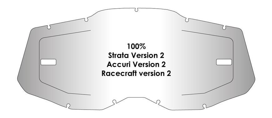 Лінза AirScreen для окулярів 100% Strata V2 / Accuri V2 / Racecraft V2 ( Light Gray ) Kit із застібками, Світло сірий ( Light gray ) 002-002-06 фото